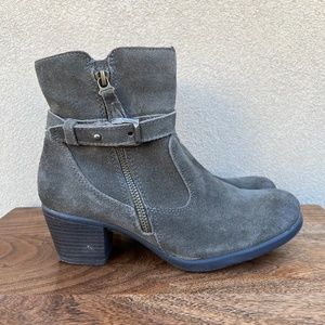 Earth Origins Tori Suede Leather Distressed Zip Up Ankle Boots Womens 8